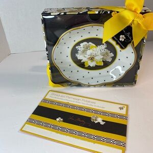 Vera Bradley Retired Dogwood Trinket Plate & Recipe Set
